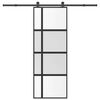 vidaXL liukuovi laitteistosarjalla 76x205 cm karkaistu lasi alumiini