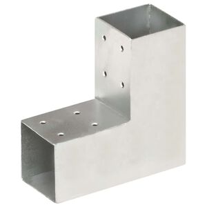 vidaXL Tolppaliitin L-muoto galvanoitu metalli 71x71 mm