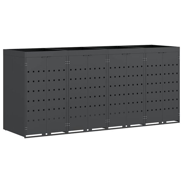 vidaXL Roskakuskin säilytys 4:lle astiassa Antrasiitti