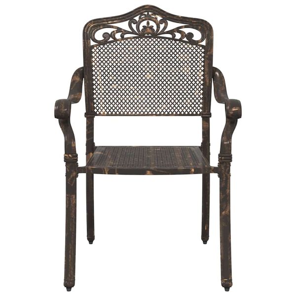 vidaXL Puutarhan Tuoli 2 pcs pronssi 55 x 56.5 x 91cm Alumiini