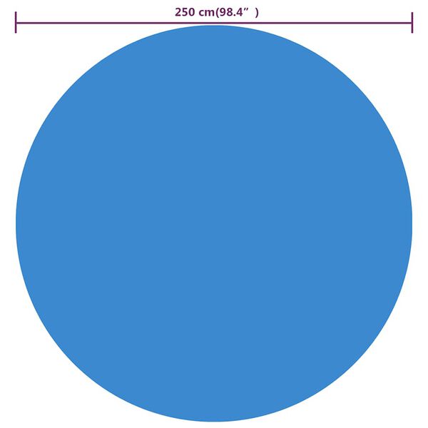 vidaXL Kelluva Pyöreä PE Uima-altaan Suoja 250 cm Sininen