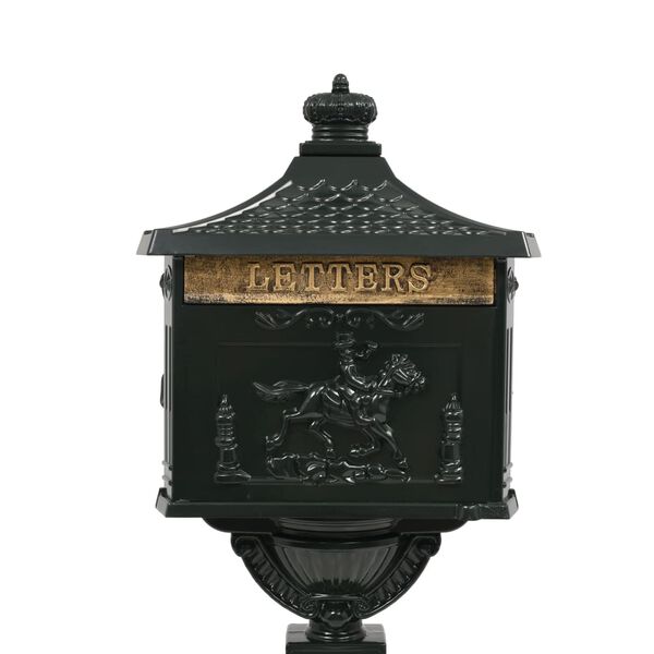 vidaXL Postilaatikko pylväsmalli vintage alumiini ruostumaton vihreä