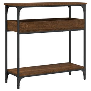 vidaXL Konsolip&ouml;yt&auml; hyllyll&auml; ruskea tammi 75x29x75 cm tekninen puu