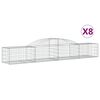 vidaXL Kaarevat kivikorit 8 kpl 300x50x40/60 cm galvanoitu rauta