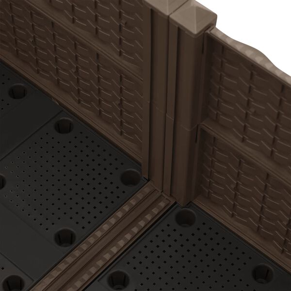 vidaXL Korotettu kukkalaatikko 80x80x23 cm polypropeeni