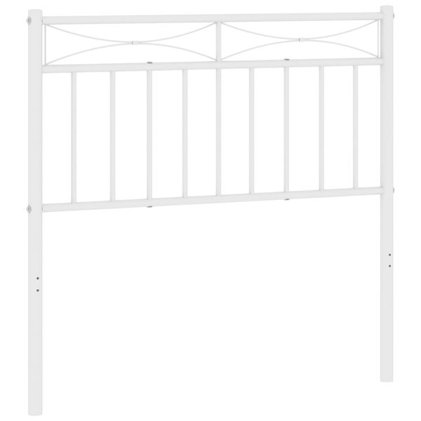 vidaXL Metallinen sängynpääty valkoinen 90 cm