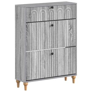 vidaXL Kenk&auml;kaappi ALKMAAR 78 x 24 x 103 cm Tekninen puu Harmaa Sonoma