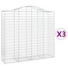 vidaXL Kaarevat kivikorit 3 kpl 200x50x180/200 cm galvanoitu rauta