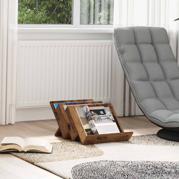 vidaXL Lehtiteline hyllyll&auml; Vanha puu 53 x 40 x 28.5 cm Tekninen puu