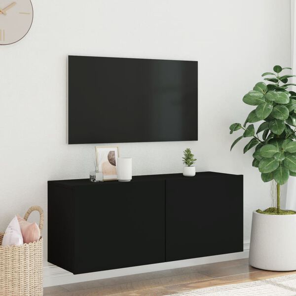 vidaXL TV-kaappi sein&auml;kiinnitett&auml;v&auml; musta 100x30x41 cm