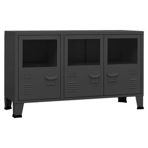 vidaXL Senkki antrasiitti 105x35x62 cm metalli ja lasi