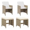 vidaXL Puutarhatuolit ja jakkarat 2 kpl polyrottinki beige
