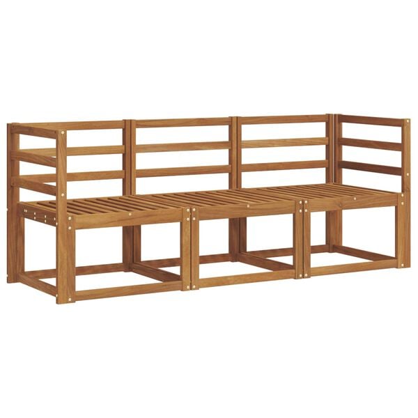 vidaXL Ulkosohvakokoelma 3 pcs Luonnollinen Tihe&auml; akasiapuu