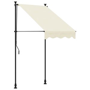 vidaXL Sis&auml;&auml;nkelattava markiisi kerma 100x150 cm kangas ja ter&auml;s