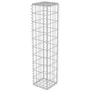 vidaXL Gabion-kivikori kansilla galvanoitu ter&auml;s 20x20x100 cm