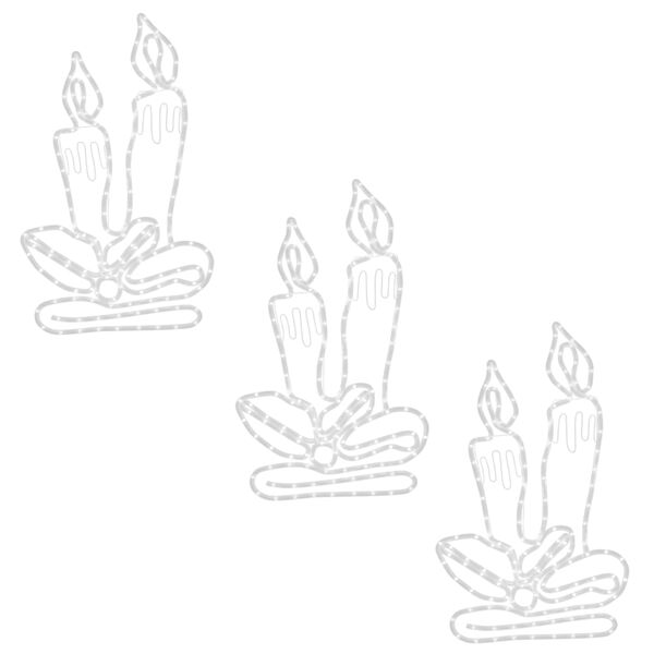 vidaXL Kynttilät joulukoriste 144 LED-valoa 3 kpl 70x42 cm