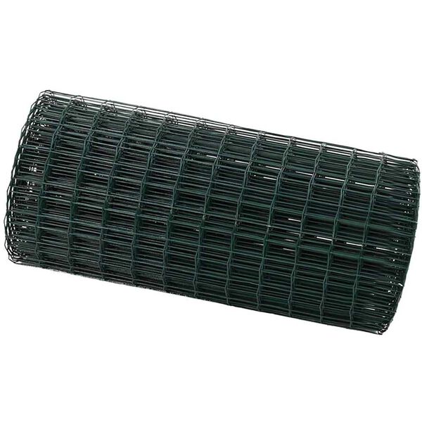 vidaXL Euroaita Vihreä 0,4 x 10 m PVC-pintainen rauta