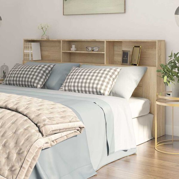 vidaXL S&auml;ngynp&auml;&auml;ty s&auml;ilytystilalla Sonoma-tammi 200x19x103,5 cm