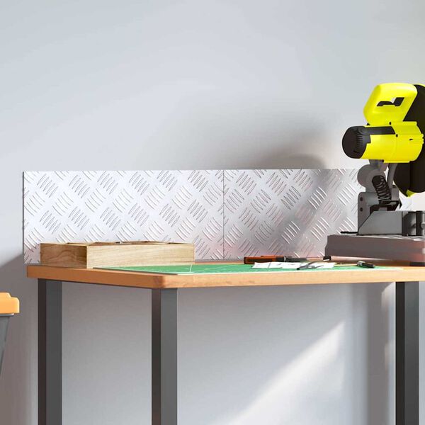 vidaXL Portaan askelma Suorakaide 2 pcs Hopea 50 x 20 cm Alumiini