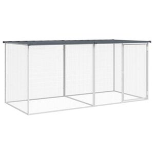 vidaXL Kananh&auml;kki katolla antrasiitti 203x98x90 cm galvanoitu ter&auml;s