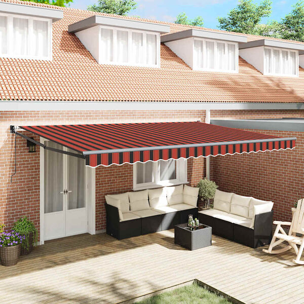 vidaXL Vetoutuva markiisi Oranssi ja ruskea 500 × 300 cm