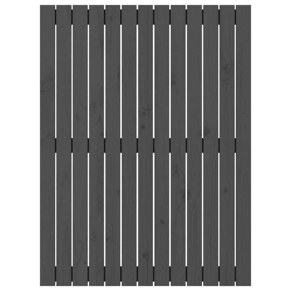 vidaXL Sängynpääty seinälle harmaa 82,5x3x110 cm täysi mänty