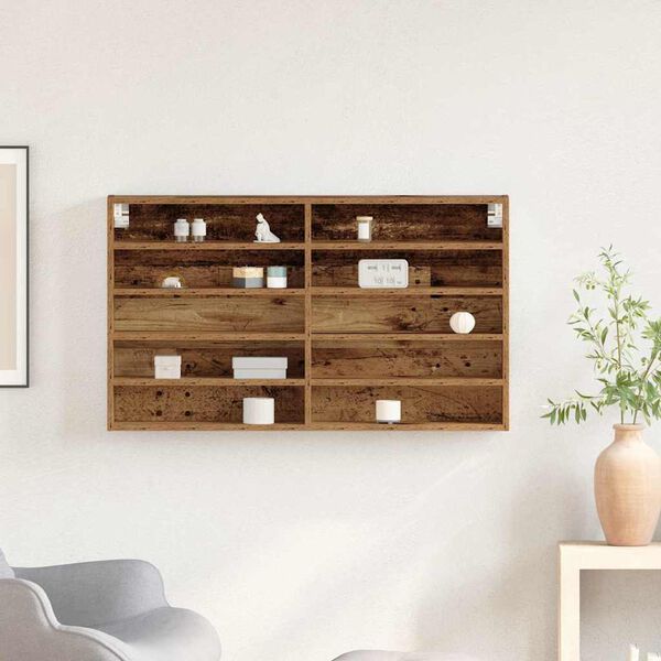 vidaXL N&auml;ytt&ouml;kaappi hyllyll&auml; Vanha puu 100 x 15 x 58 cm Tekninen puu