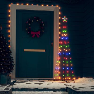 vidaXL Kartio joulukuusi 84 värikästä LED-valoa 50x150 cm