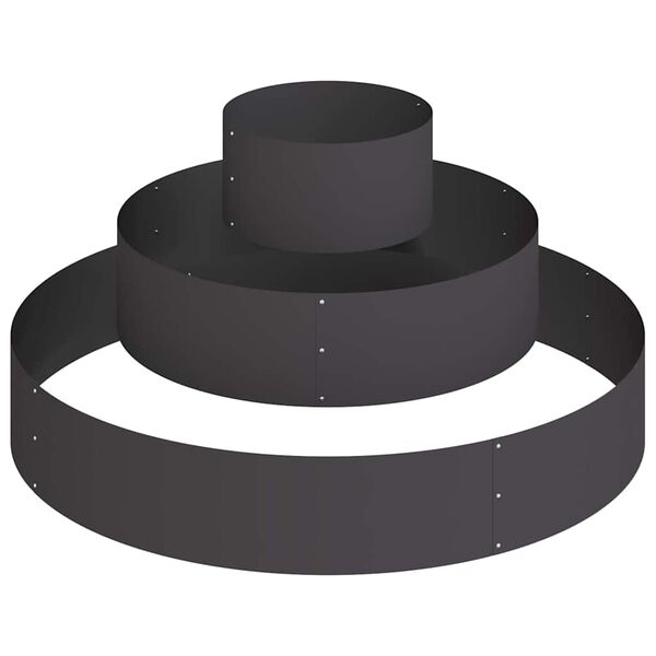 vidaXL Puutarha ruukku Musta 120 x 120 x 20 cm Kylm&auml;valssattu ter&auml;s