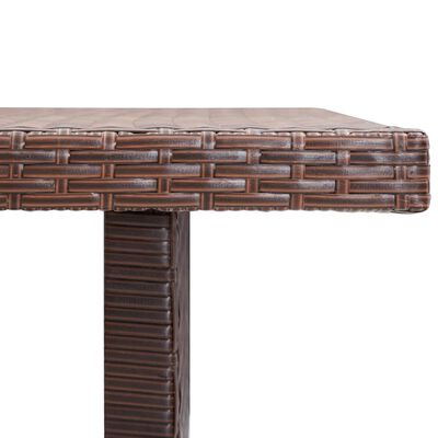 vidaXL Puutarhapöytä ruskea 110x60x67 cm polyrottinki