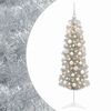 vidaXL Kapea tekokuusi joulupalloilla 150 cm 150 LEDi&auml;
