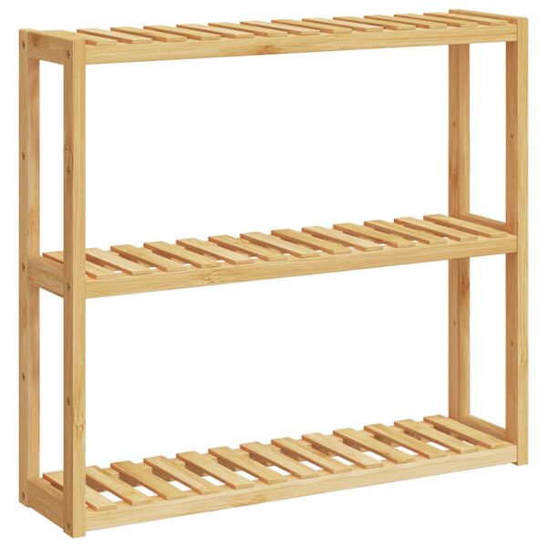 vidaXL Kylpyhuonehylly 3 kerrosta sein&auml;asennettava 60x15x54 cm bambu