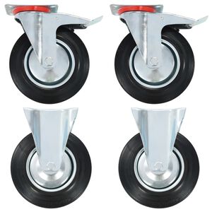 vidaXL Rullapy&ouml;r&auml;t 4 kpl 200 mm