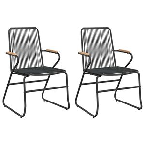 vidaXL Puutarhatuolit 2 kpl musta 58x59x85,5 cm PVC rottinki