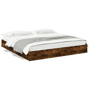 vidaXL S&auml;ngynrunko laatikoilla savutammi 200x200 cm tekninen puu