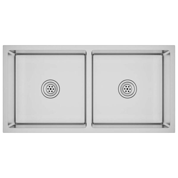 vidaXL Käsintehty keittiön tiskiallas ruostumaton teräs