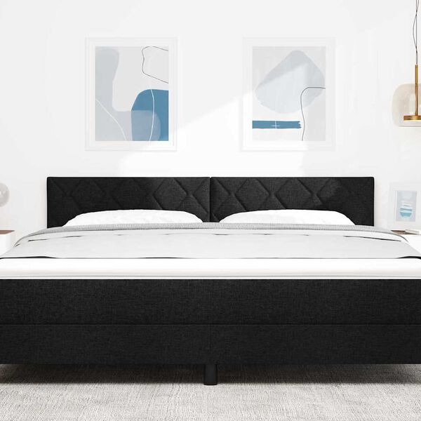 vidaXL Päätylevy päätyllä Musta 180 cm Nahkavaatetus