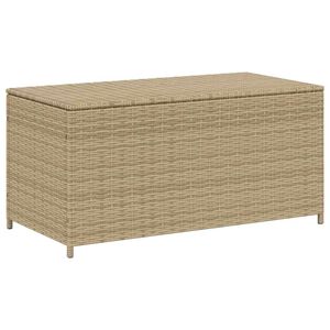 vidaXL Puutarhan s&auml;ilytyslaatikko beige sekoitus 190 l polyrottinki