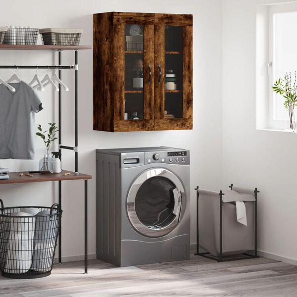 vidaXL Sein&auml;kiinnitett&auml;v&auml; kaappi savutammi 69,5x34x90 cm tekninen puu