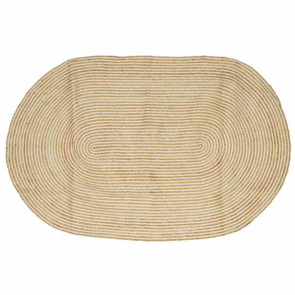 vidaXL Matto Luonnollinen ja valkoinen 152 x 245 cm Juutti