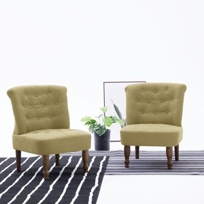 vidaXL Ranskalaiset tuolit 2 kpl vihreä kangas