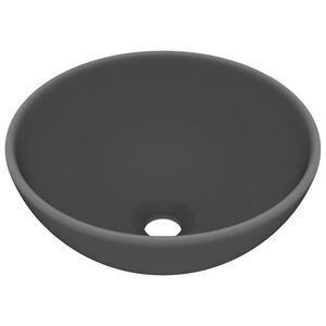 vidaXL Ylellinen pesuallas py&ouml;re&auml; matta tummanharmaa 32,5x14cm keraami