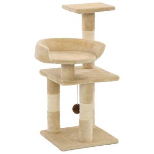 vidaXL Kissan kiipeilypuu sisal-pylv&auml;ill&auml; 65 cm beige