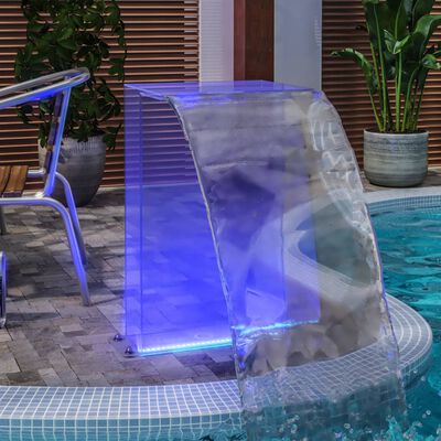 vidaXL Uima-altaan suihkulähde RGB LED-valot, liitinsarja akryyli 51cm