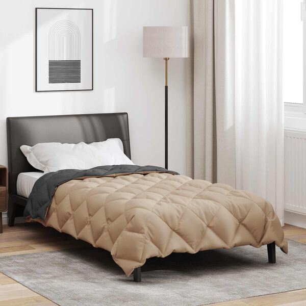 vidaXL Talvityyny Antrasiitti ja taupe 200 x 135 cm Mikrokuitu