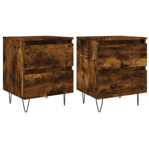 vidaXL Y&ouml;p&ouml;yd&auml;t 2 kpl savutammi 40x35x50 cm tekninen puu