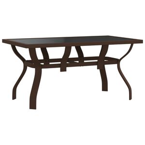 vidaXL Puutarhap&ouml;yt&auml; ruskea ja musta 140x70x70 cm ter&auml;s ja lasi