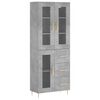 vidaXL Kaappi betoninharmaa 69,5x34x180 cm tekninen puu