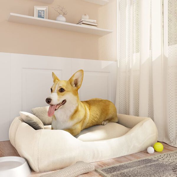 vidaXL Koiran s&auml;nky tyynyill&auml; beige 75x58x18 cm Oxford kangas