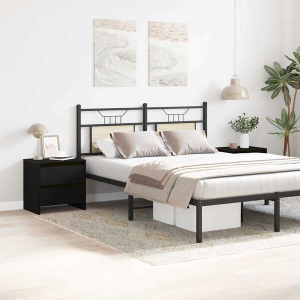 vidaXL Y&ouml;p&ouml;yt&auml;kaappi 2 pcs Musta tammi. 45 x 34 x 44,5 cm Tekninen puu